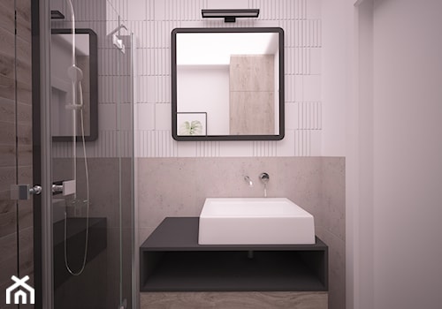 Mieszkanie w Lublinie - Mała bez okna z lustrem łazienka, styl nowoczesny - zdjęcie od Ai Pracownia Projektowa