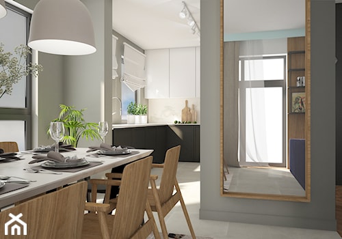 Mieszkanie na Wilanowie - Średnia szara jadalnia jako osobne pomieszczenie, styl nowoczesny - zdjęcie od Ai Pracownia Projektowa