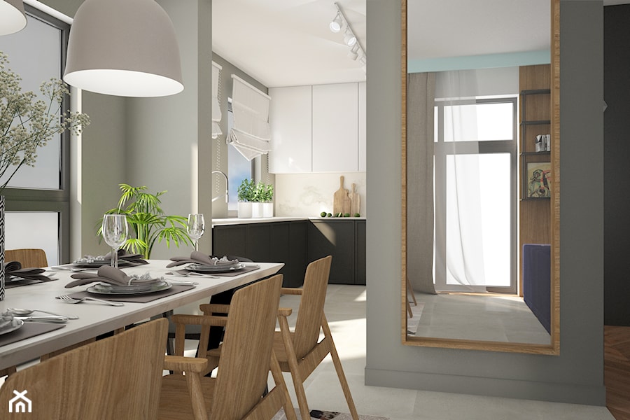 Mieszkanie na Wilanowie - Średnia szara jadalnia jako osobne pomieszczenie, styl nowoczesny - zdjęcie od Ai Pracownia Projektowa