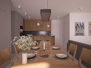 Mieszkanie w Poznaniu - Duża biała jadalnia w salonie, styl nowoczesny - zdjęcie od Ai Pracownia Projektowa