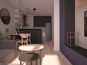 Mieszkanie w Lublinie - Mały szary salon z kuchnią z jadalnią, styl nowoczesny - zdjęcie od Ai Pracownia Projektowa