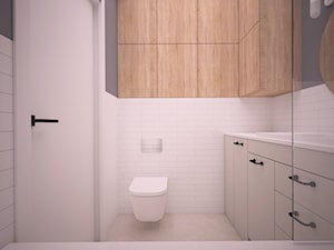 Mieszkanie z zieloną kuchnią - Mała bez okna łazienka, styl nowoczesny - zdjęcie od Ai Pracownia Projektowa
