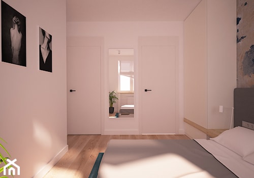 Mieszkanie w Poznaniu - Mała beżowa sypialnia, styl skandynawski - zdjęcie od Ai Pracownia Projektowa