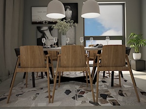 Mieszkanie na Wilanowie - Średnia beżowa jadalnia jako osobne pomieszczenie, styl industrialny - zdjęcie od Ai Pracownia Projektowa