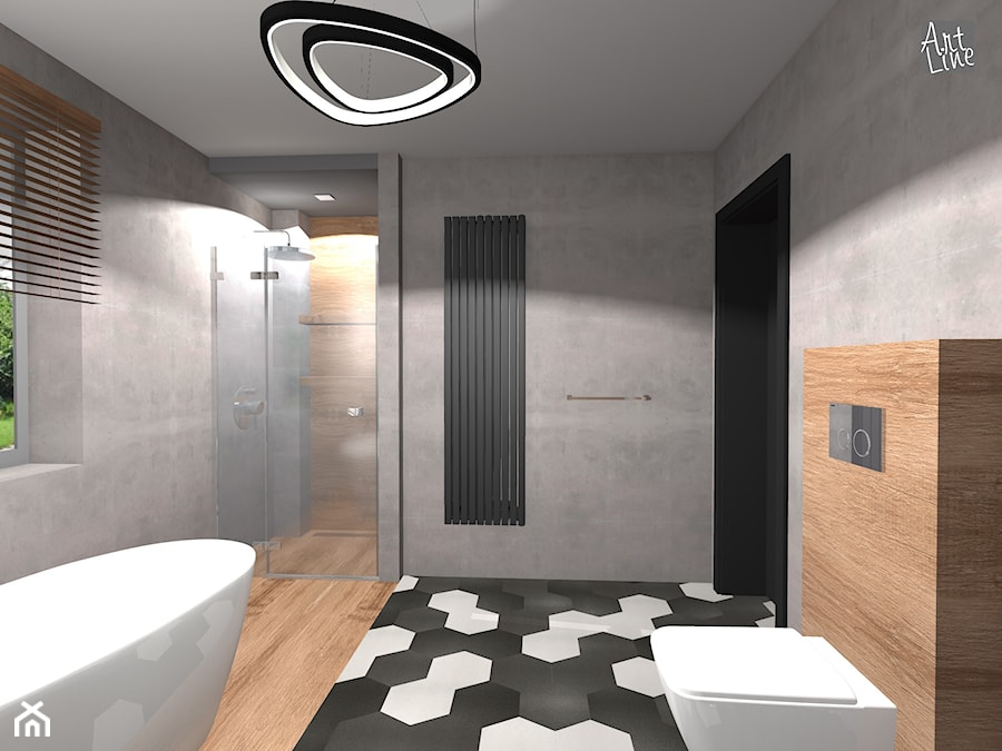 wizualizacja łazienki po metamorfozie - zdjęcie od Projektowanie Wnętrz "ART LINE"