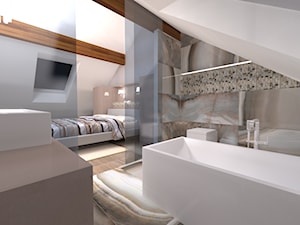 sypialnia na poddaszu - Sypialnia, styl nowoczesny - zdjęcie od Projektowanie Wnętrz "ART LINE"