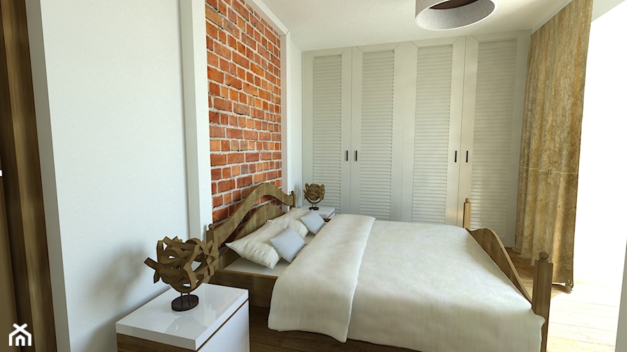 Mieszkanie 3 - Mała biała sypialnia, styl rustykalny - zdjęcie od Arthome