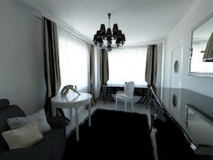 Średnie z sofą białe biuro, styl glamour - zdjęcie od Arthome
