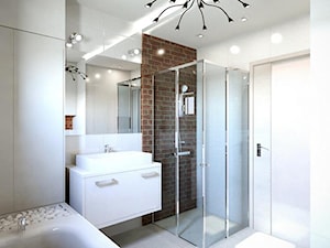 Łazienki - Średnia bez okna z lustrem z punktowym oświetleniem łazienka, styl industrialny - zdjęcie od Arthome
