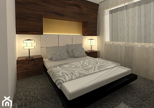 Mieszkanie art-deco - Mała szara sypialnia, styl glamour - zdjęcie od Arthome
