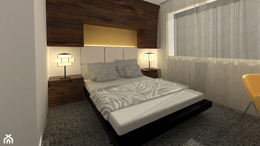 Mieszkanie art-deco - Mała szara sypialnia, styl glamour - zdjęcie od Arthome