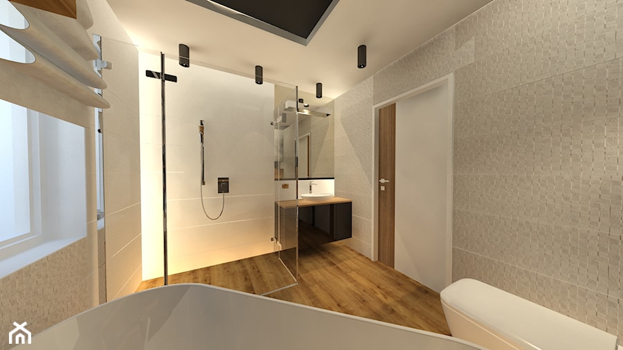 Łazienki - Duża łazienka z oknem, styl minimalistyczny - zdjęcie od Arthome