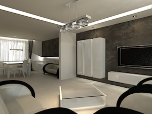 Mieszkanie w Zgierzu - Średni biały szary salon z jadalnią, styl minimalistyczny - zdjęcie od Arthome