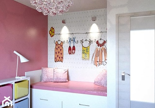 Pokoje dziecięce - młodzieżowe - Mały czerwony szary pokój dziecka dla dziecka dla nastolatka dla dziewczynki, styl glamour - zdjęcie od Arthome
