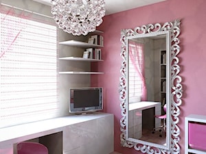 Pokoje dziecięce - młodzieżowe - Średni różowy szary pokój dziecka dla nastolatka dla dziewczynki, styl glamour - zdjęcie od Arthome