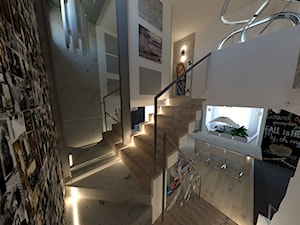 Dom - Schody dwubiegowe betonowe, styl nowoczesny - zdjęcie od Arthome