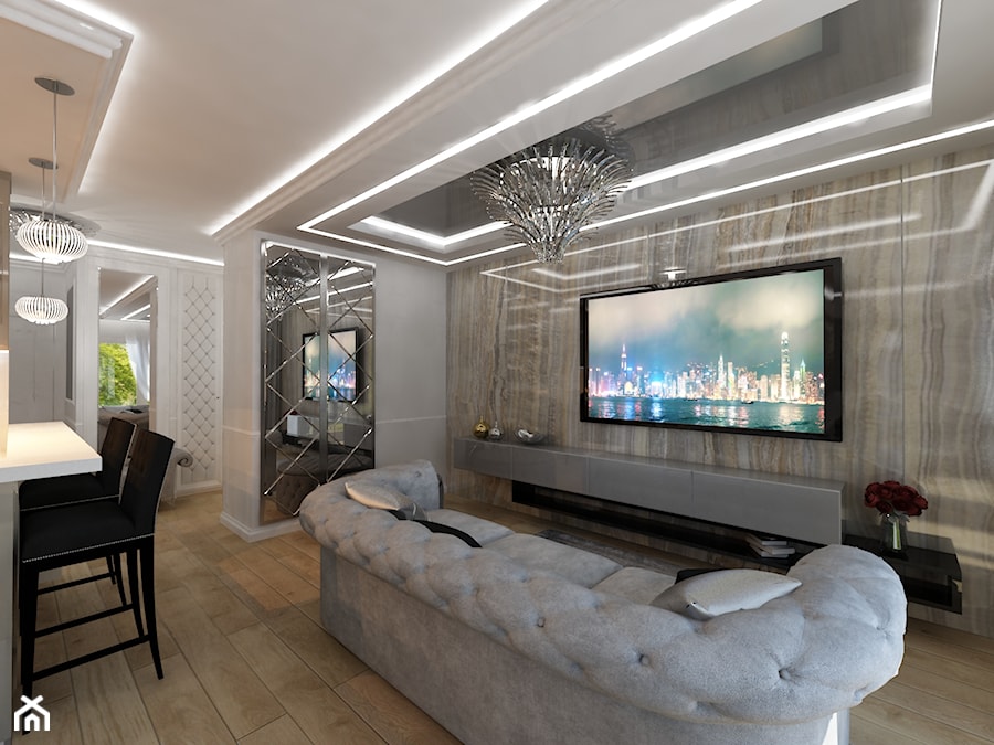 Klasyczny apartament w nowoczesnym apartamentowcu - Salon - zdjęcie od Art&Design Kinga Śliwa