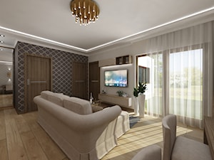 tapety w nowoczesnym apartamentowcu - Salon - zdjęcie od Art&Design Kinga Śliwa