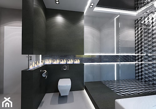 Łazienka z kominkiem - Średnia bez okna z marmurową podłogą z punktowym oświetleniem łazienka - zdjęcie od Art&Design Kinga Śliwa