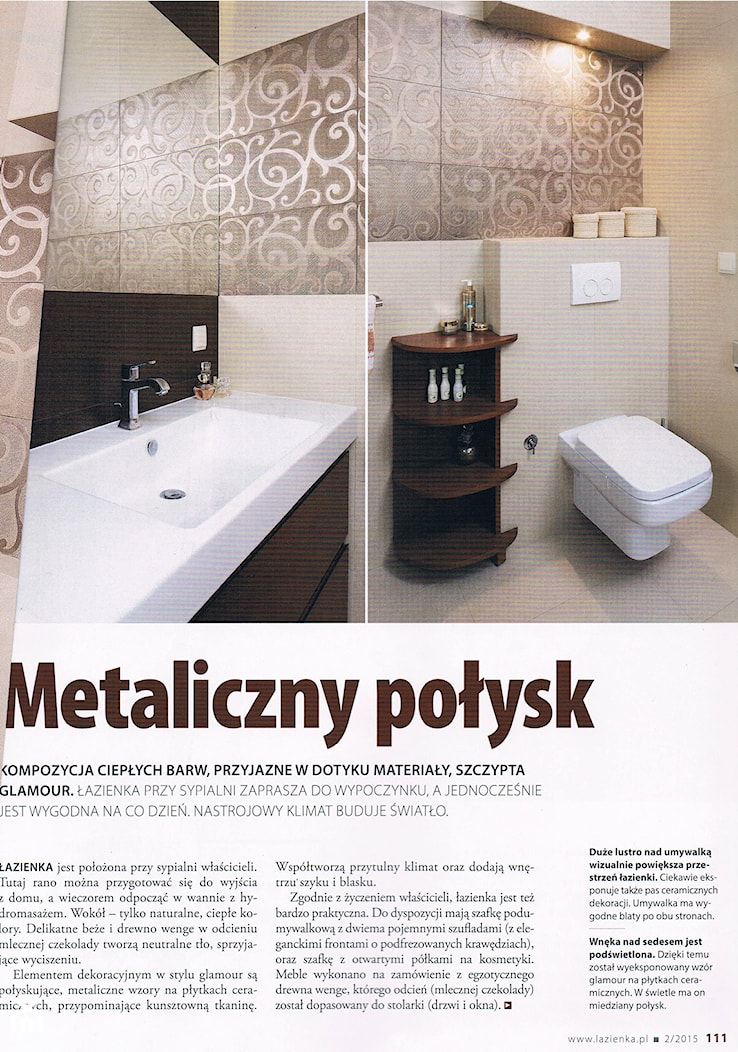 Magazyn "Świat łazienek i kuchni" - nr. 2/2015. - zdjęcie od Art&Design Kinga Śliwa - Homebook