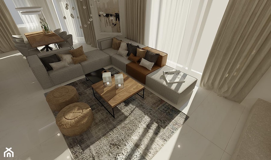 Wnętrza mieszkalne 2015 - wielofunkcyjny i przestronny salon - zdjęcie od Art&Design Kinga Śliwa