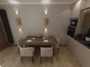 tapety w nowoczesnym apartamentowcu - Średnia jadalnia w kuchni - zdjęcie od Art&Design Kinga Śliwa