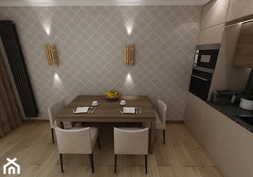 tapety w nowoczesnym apartamentowcu - Średnia jadalnia w kuchni - zdjęcie od Art&Design Kinga Śliwa