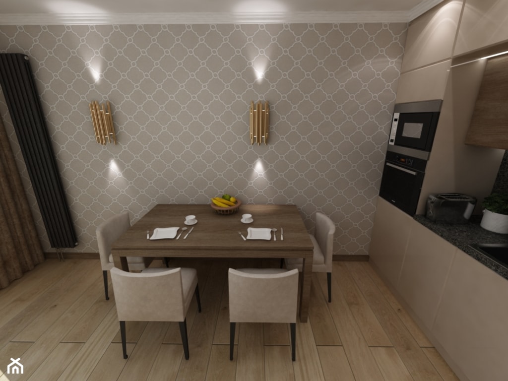 tapety w nowoczesnym apartamentowcu - Średnia jadalnia w kuchni - zdjęcie od Art&Design Kinga Śliwa - Homebook