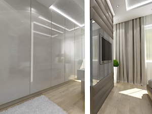 podzielona sypialnia - Średnia szara sypialnia - zdjęcie od Art&Design Kinga Śliwa