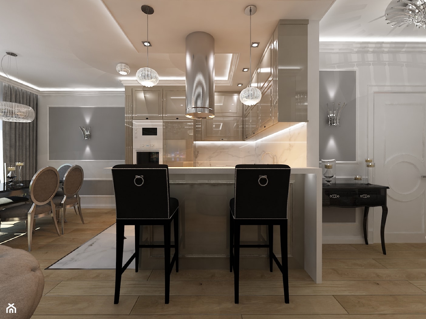 Klasyczny apartament w nowoczesnym apartamentowcu - Kuchnia - zdjęcie od Art&Design Kinga Śliwa - Homebook