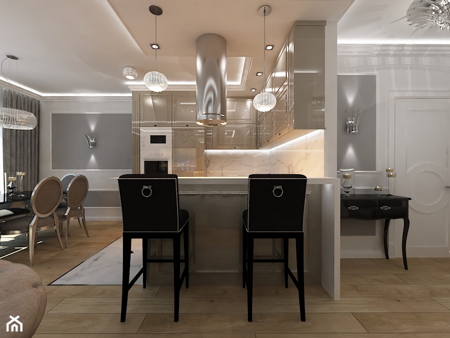 Klasyczny apartament w nowoczesnym apartamentowcu - Kuchnia - zdjęcie od Art&Design Kinga Śliwa