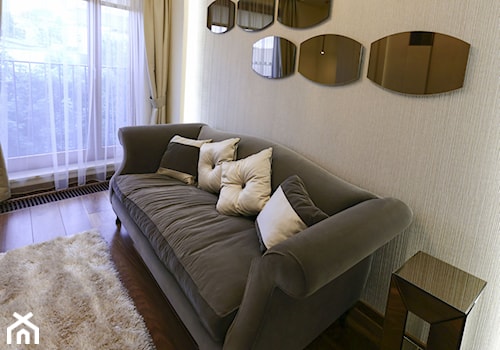 cz.1 Apartament w Krakowie ("pod klucz") - Mały szary salon - zdjęcie od Art&Design Kinga Śliwa
