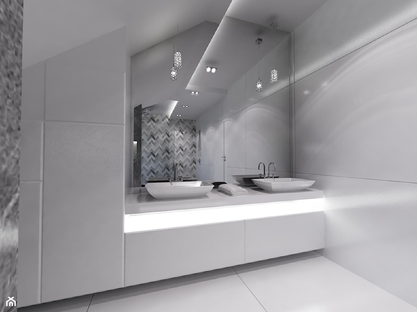 Domowe SPA - Średnia szara łazienka na poddaszu w domu jednorodzinnym bez okna - zdjęcie od Art&Design Kinga Śliwa - Homebook