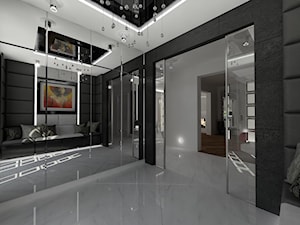 Dom jednorodzinny - Duży biały czarny hol / przedpokój, styl nowoczesny - zdjęcie od Art&Design Kinga Śliwa