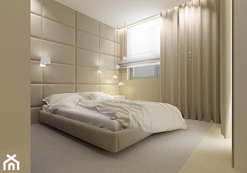 Mieszkanie na Elsnera - Średnia beżowa biała sypialnia, styl nowoczesny - zdjęcie od Fusion Design