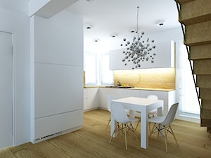 Średnia biała jadalnia w kuchni, styl nowoczesny - zdjęcie od Fusion Design