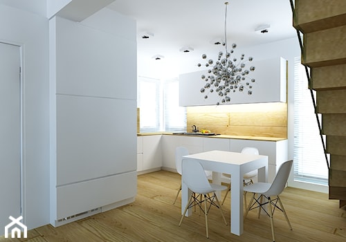 Średnia biała jadalnia w kuchni, styl nowoczesny - zdjęcie od Fusion Design