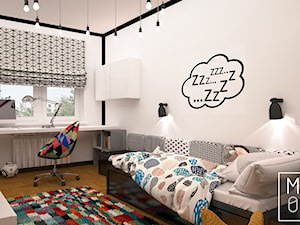 Średni biały pokój dziecka dla nastolatka dla chłopca, styl nowoczesny - zdjęcie od Mood-LAB