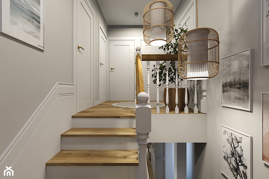 Projekt klatki schodowej w domu jednorodzinnym w Oświęcimiu - zdjęcie od Architekt Wnętrz Patrycja Wojtaś