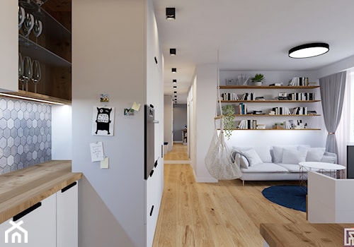 House flipping - inwestowanie w mieszkania - Średni biały salon z kuchnią - zdjęcie od Architekt Wnętrz Patrycja Wojtaś