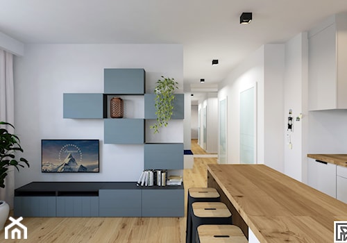 House flipping - inwestowanie w mieszkania - Średni biały salon z kuchnią z jadalnią - zdjęcie od Architekt Wnętrz Patrycja Wojtaś