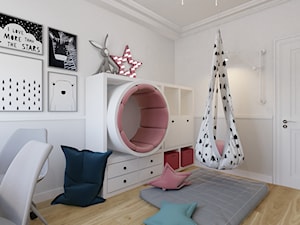 Projekt pokoju, bawialni dla córek w domu jednorodzinnym w Bielsku-Białej. - zdjęcie od Architekt Wnętrz Patrycja Wojtaś