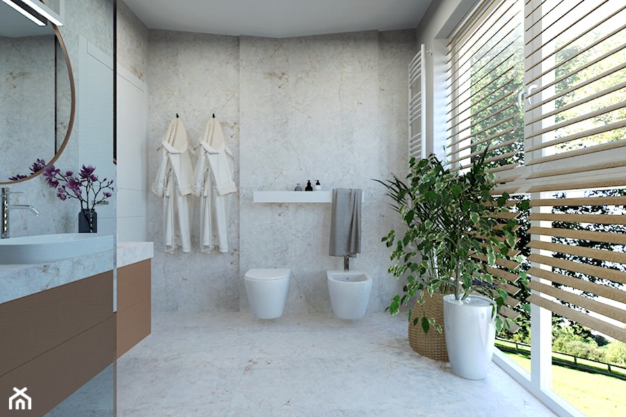 Duża łazienka z oknem - zdjęcie od Architekt Wnętrz Patrycja Wojtaś