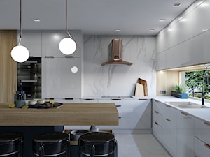 Projekt wnętrz domu jednorodzinnego wdł. projektu Parterowy 2 - Kuchnia, styl glamour - zdjęcie od Architekt Wnętrz Patrycja Wojtaś