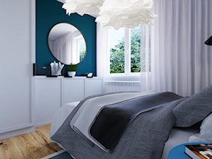 House flipping - inwestowanie w mieszkania - Mała niebieska szara sypialnia - zdjęcie od Architekt Wnętrz Patrycja Wojtaś