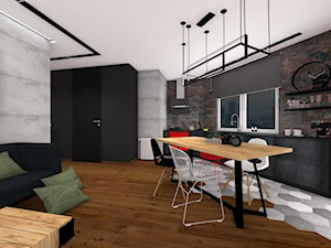 Salon z kuchnią w stylu loft - zdjęcie od Ewelina Loręcka Interior Design