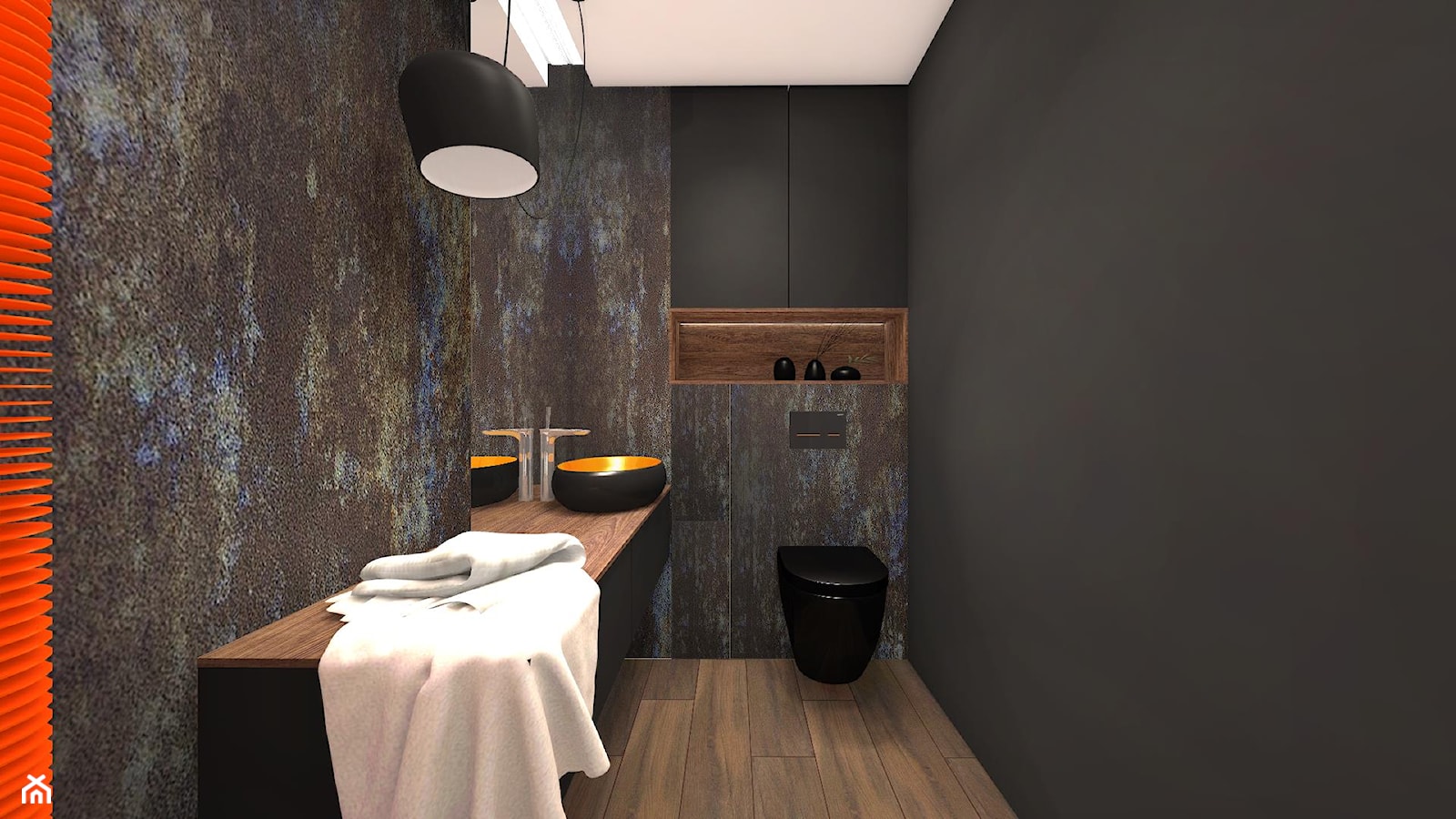 Mała, ciemna łazienka - zdjęcie od Ewelina Loręcka Interior Design - Homebook