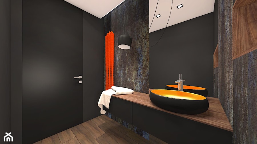 Mała, ciemna łazienka - zdjęcie od Ewelina Loręcka Interior Design
