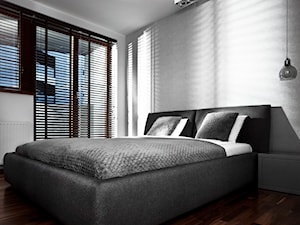 sea 10 - Średnia biała szara sypialnia z balkonem / tarasem, styl nowoczesny - zdjęcie od extravaganza | wiesia warszawska