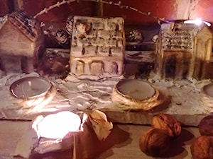 Świecznik świąteczny "gipsowe domki" - zdjęcie od mirela_golabek@wp.pl